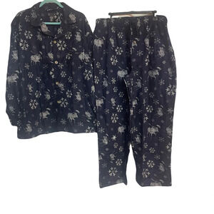 Men’s Christmas PJ’s navy & white size XL